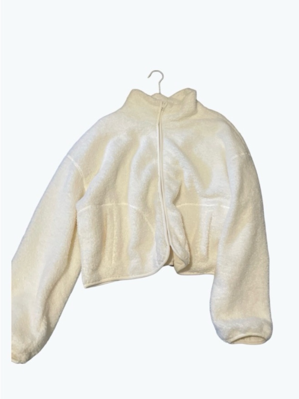 Women's Cream Cozy Fleece Ski Jacket - Zip Front